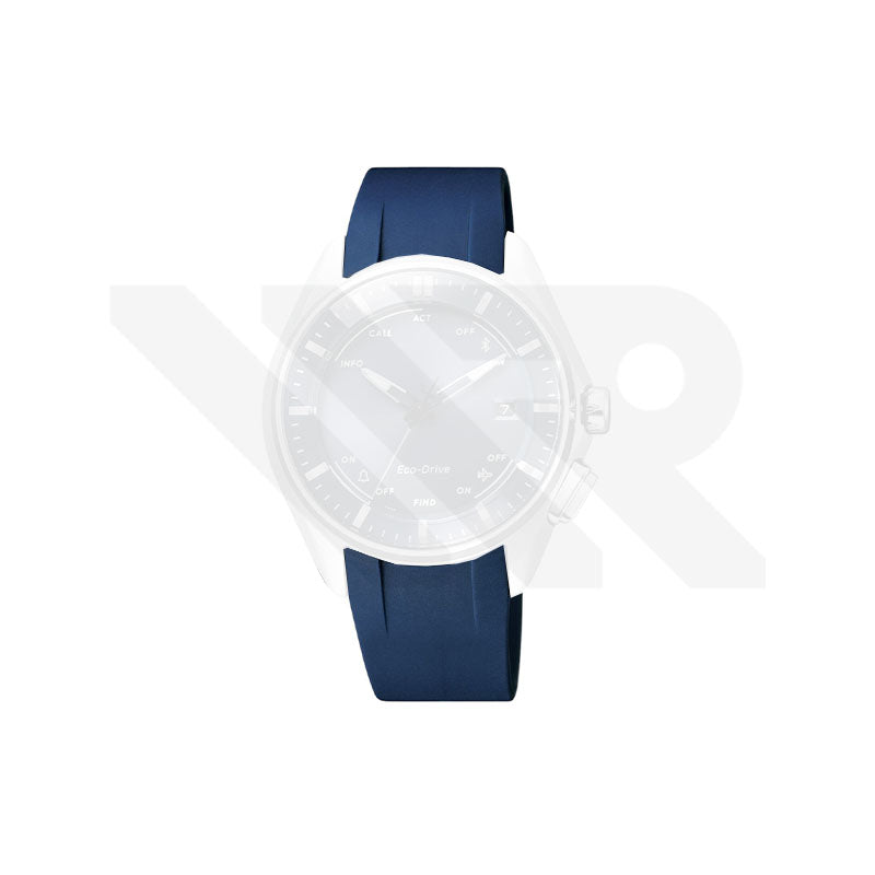 Replacement Rubber Strap Compatible with Citizen Eco-Drive Bluetooth Super Titanium BZ4000 , BZ4004 , BZ4005 , BZ4006 (Blue)