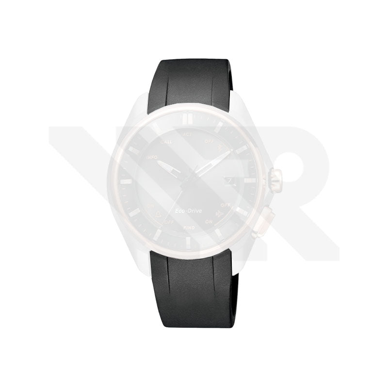Replacement Rubber Strap Compatible with Citizen Eco-Drive Bluetooth Super Titanium BZ4000 , BZ4004 , BZ4005 , BZ4006 (Black)
