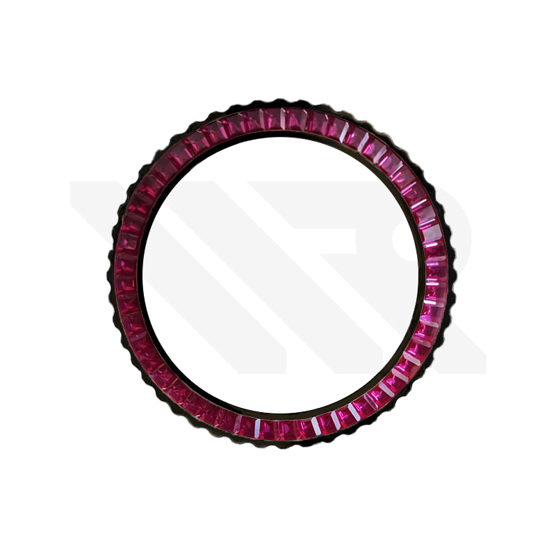 Ruby Cubic Zirconia Bezel for SKX / SRPD: Black