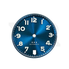 Charger l&#39;image dans la galerie, Sunburst Pilot Dial with Numeral Indices for Seiko Mod: Sunburst Blue with White Star
