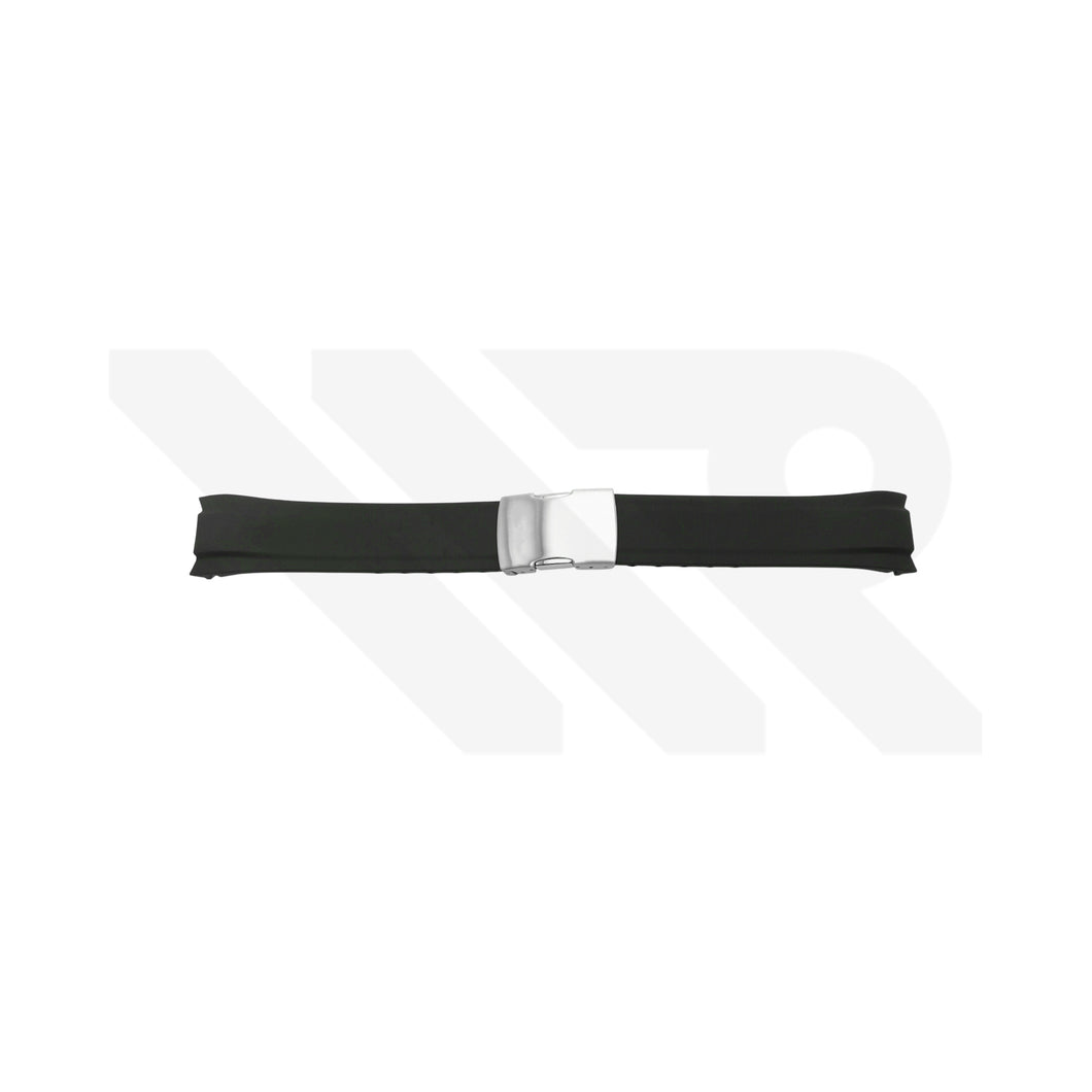 Replacement Rubber Strap Compatible with Citizen Eco-Drive Radio Controlled World Timer CB0011 / CB0180 / CB0010 (Black)