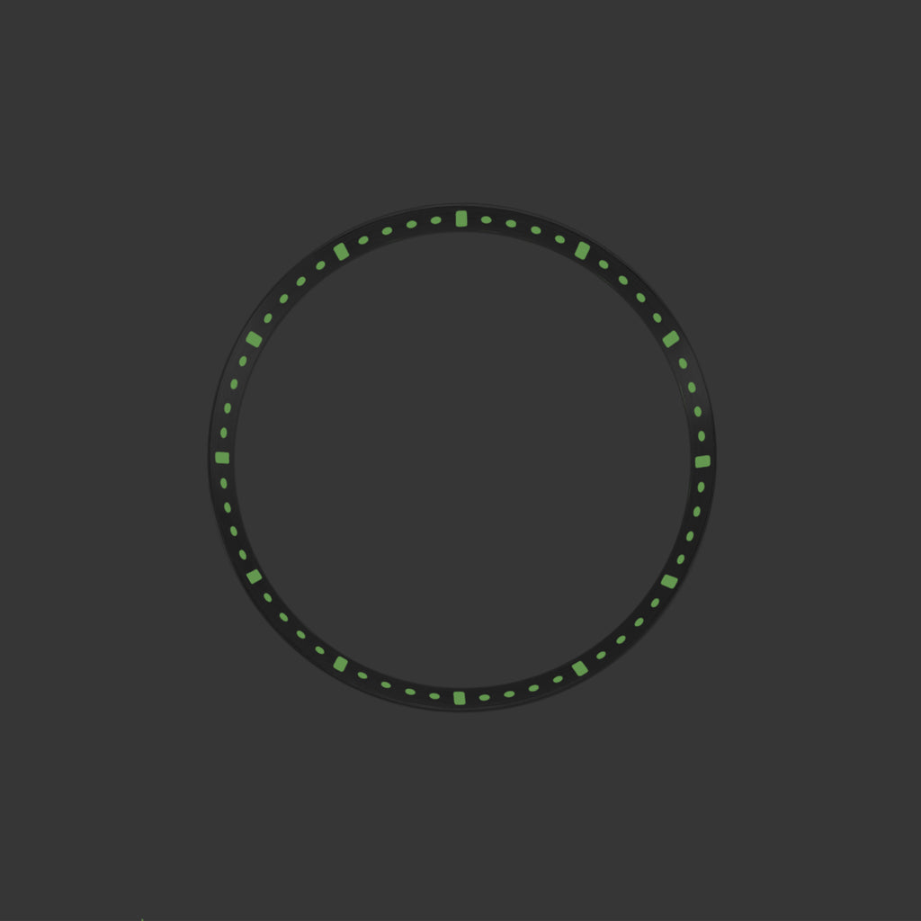 SKX / SRPD Chapter Ring: Brushed Stainless Steel with Luminous Markers