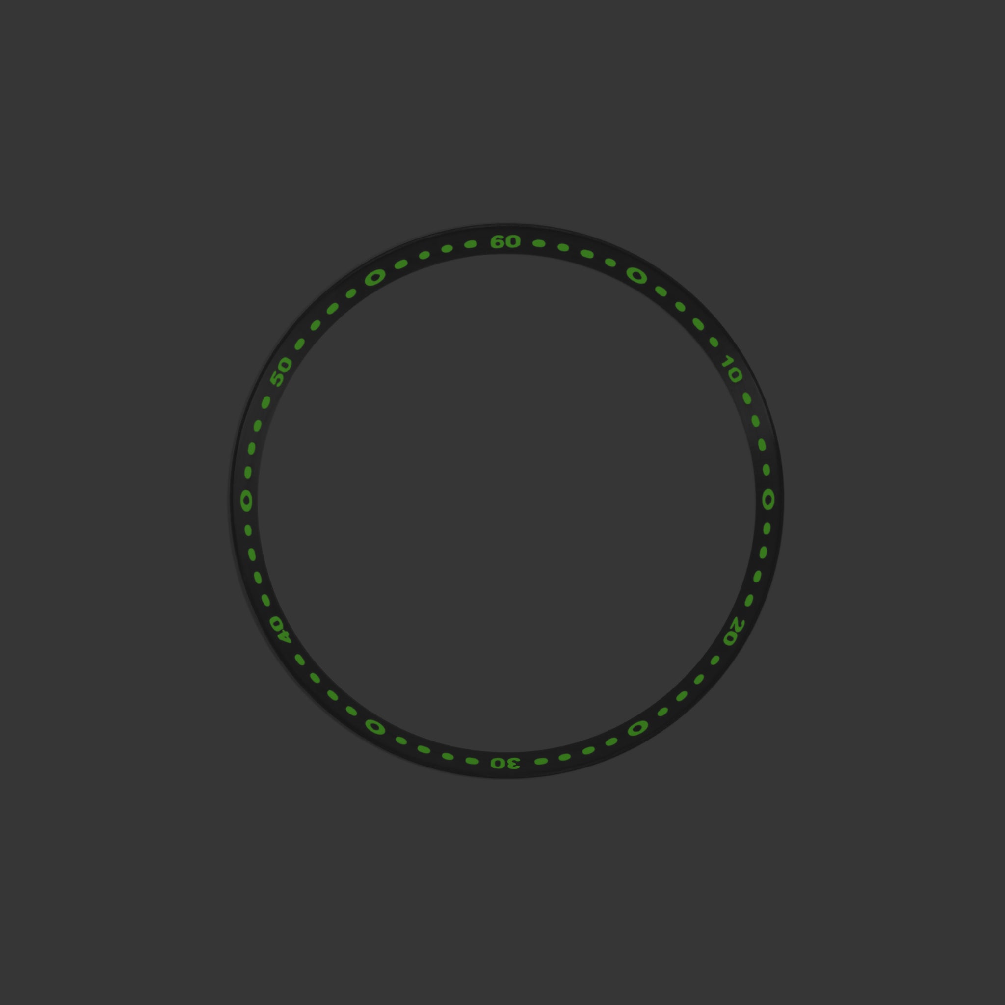 Lumed Chapter Ring for SKX007/SRPD: Brushed Black w Minute Lumed Chapter Ring for SKX007/SRPD: Brushed Black w Minute