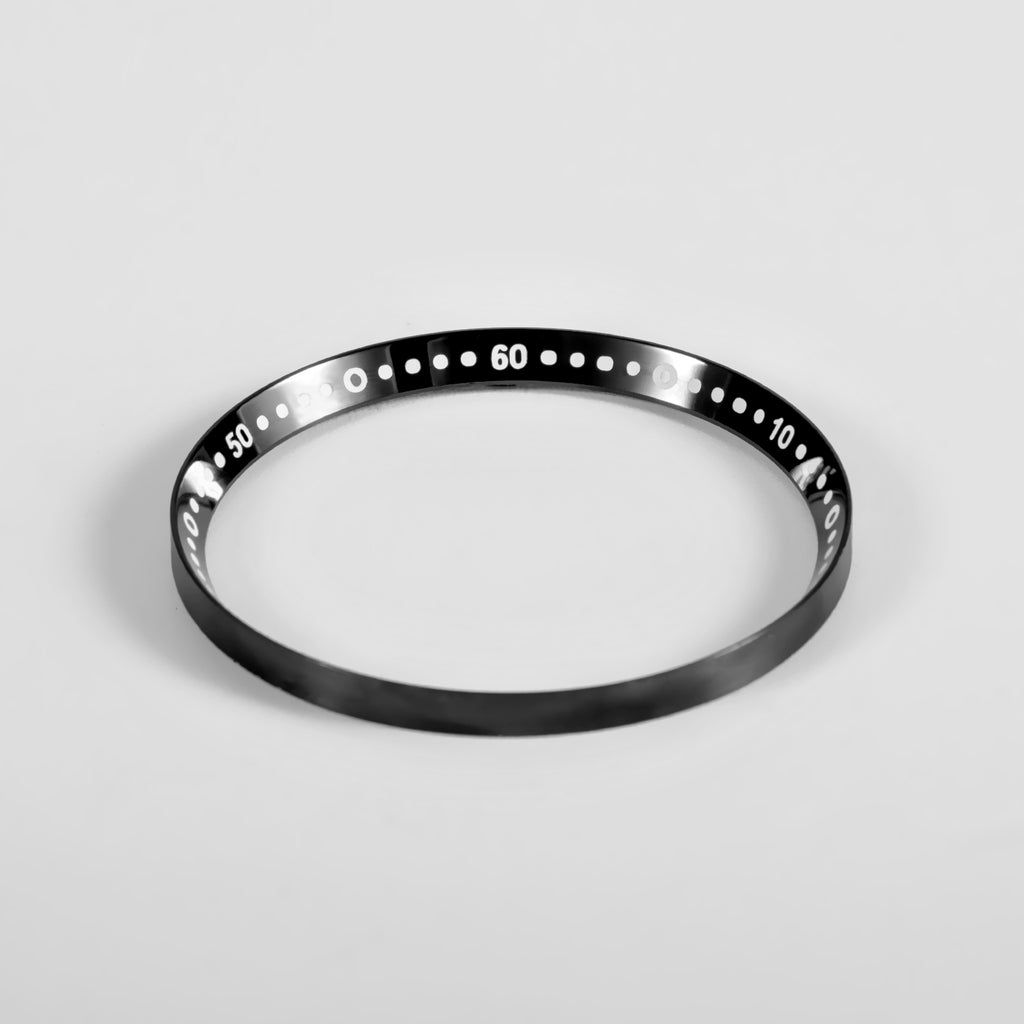 Seiko Mod Lumed Chapter Ring for SKX007/SRPD: Polished Black Stainless Steel