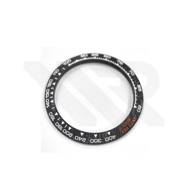 Replacement Carbon Fiber Bezel Compatible with Rolex Daytona 116520 : Black Orange