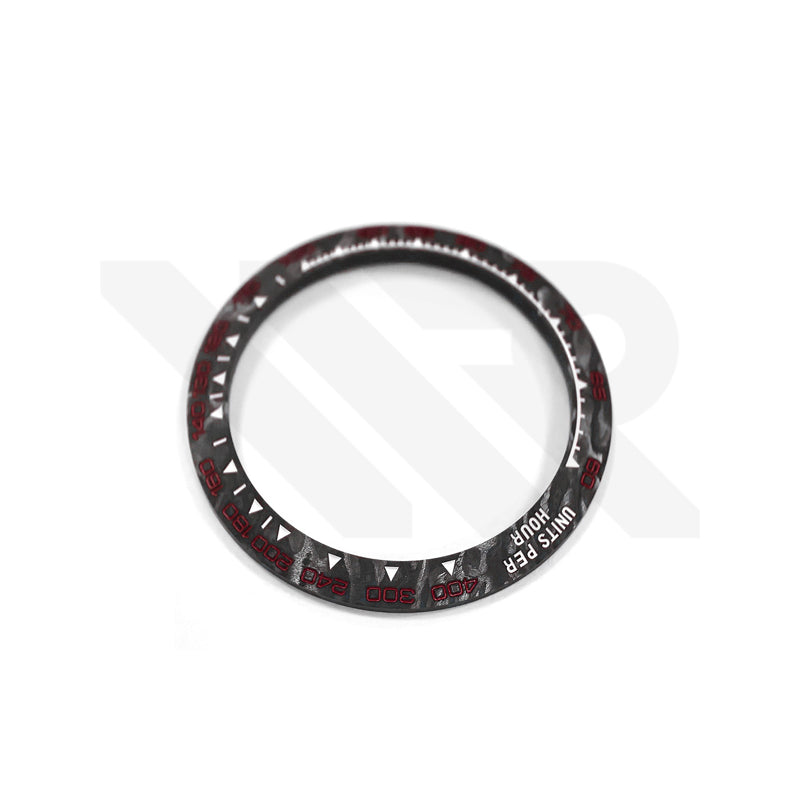 Replacement Carbon Fiber Bezel Compatible with Rolex Daytona 116520 : Red Scale
