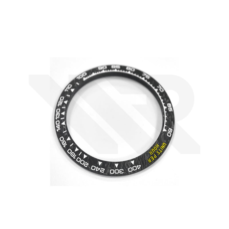 Replacement Carbon Fiber Bezel Compatible with Rolex Daytona 116520 : Black Yellow