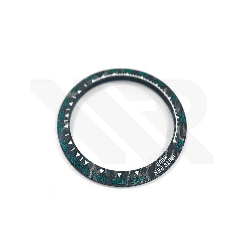 Replacement Carbon Fiber Bezel Compatible with Rolex Daytona 116520 : Blue Green Scale