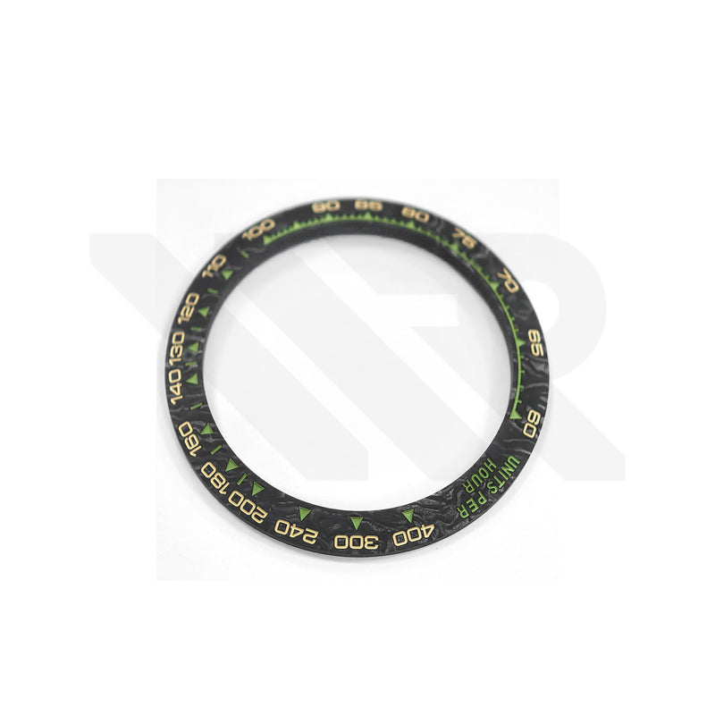 Replacement Carbon Fiber Bezel Compatible with Rolex Daytona 116520 : Green Yellow Scale