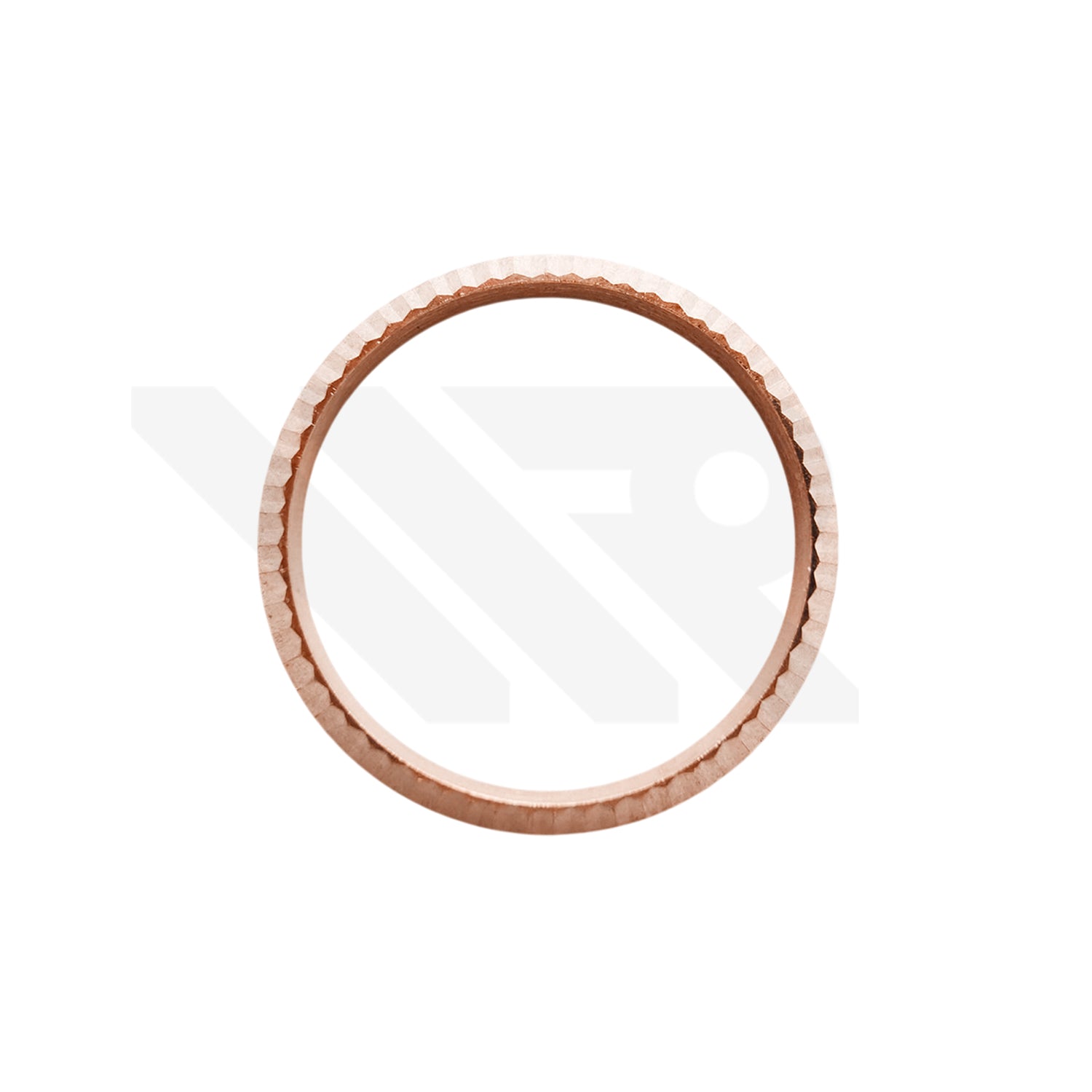 Replacement Stainless Steel Fluted Bezel Compatible with Rolex Datejust 26mm (Rose Gold)