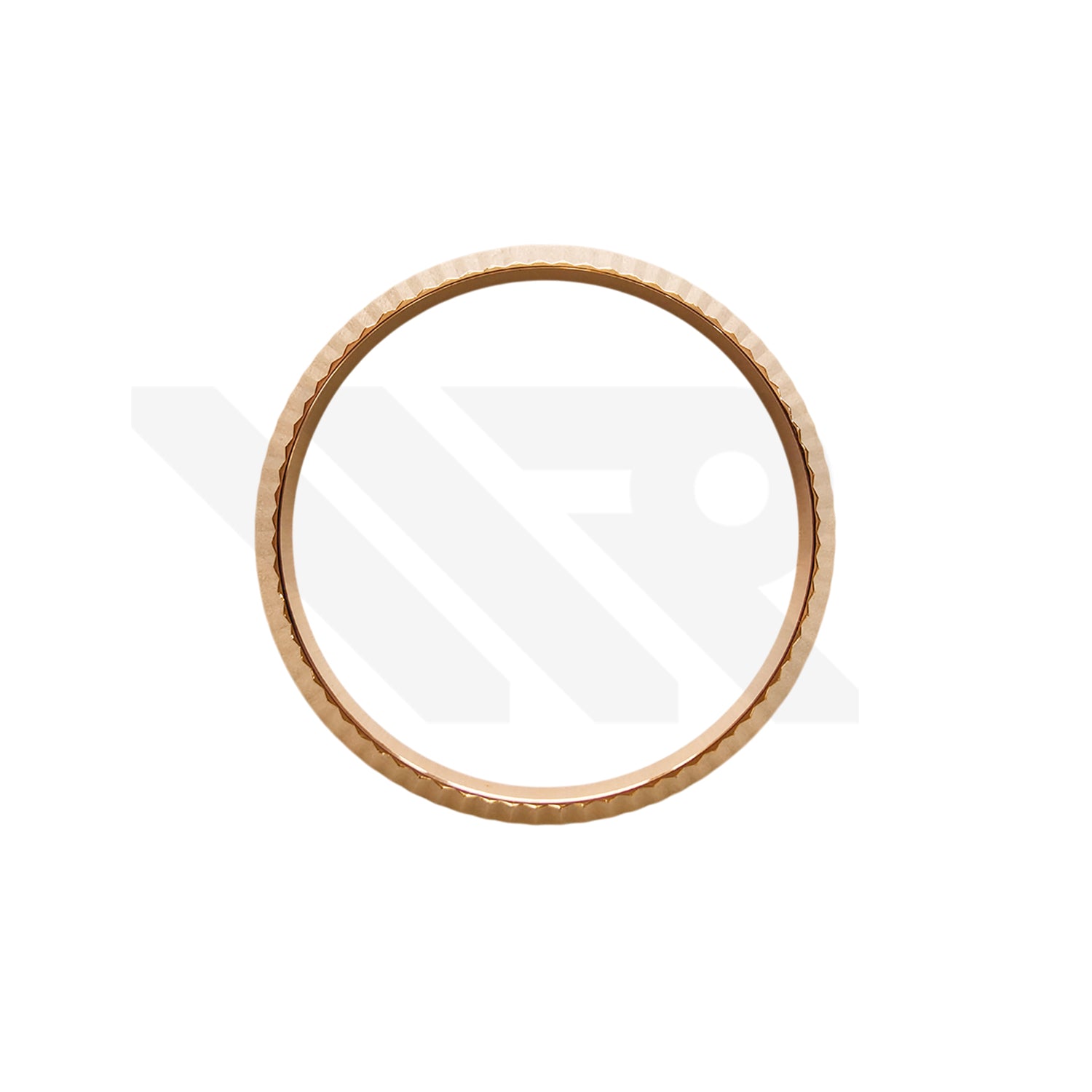 Replacement Stainless Steel Fluted Bezel Compatible with Rolex Datejust 36mm (Rose Gold)