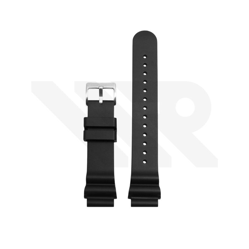 Fluoro Rubber Strap Compatible with Casio Duro MDV106 , MDV107 - Black