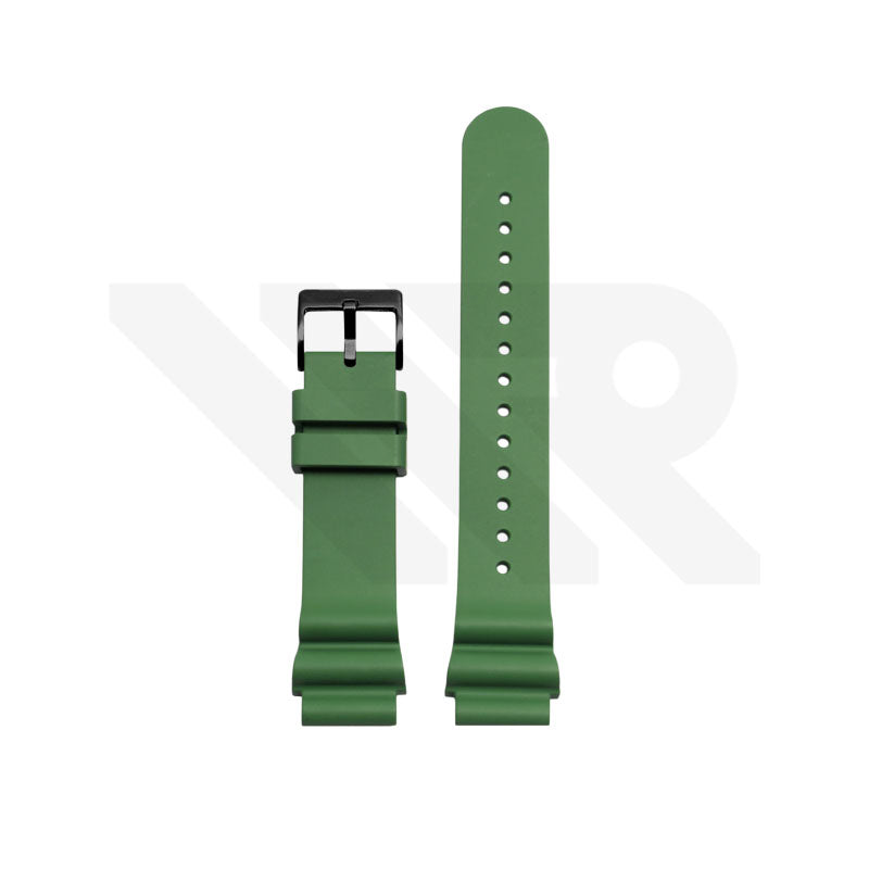 Fluoro Rubber Strap Compatible with Casio Duro MDV106 , MDV107 - Green