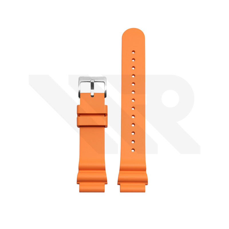 Fluoro Rubber Strap Compatible with Casio Duro MDV106 , MDV107 - Orange