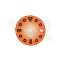 3D Shaped Indices Matte Dial for Seiko Mod : Orange with Date Window