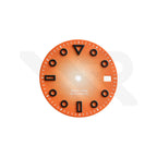 3D Shaped Indices Matte Dial for Seiko Mod : Orange with Date Window
