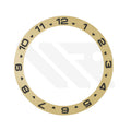 Flat Base Dual-Time Stainless Steel Sloped Bezel Insert For SKX / SRPD: Gold