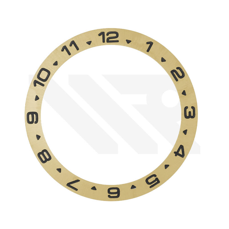 Flat Base Dual-Time Stainless Steel Sloped Bezel Insert For SKX / SRPD: Gold