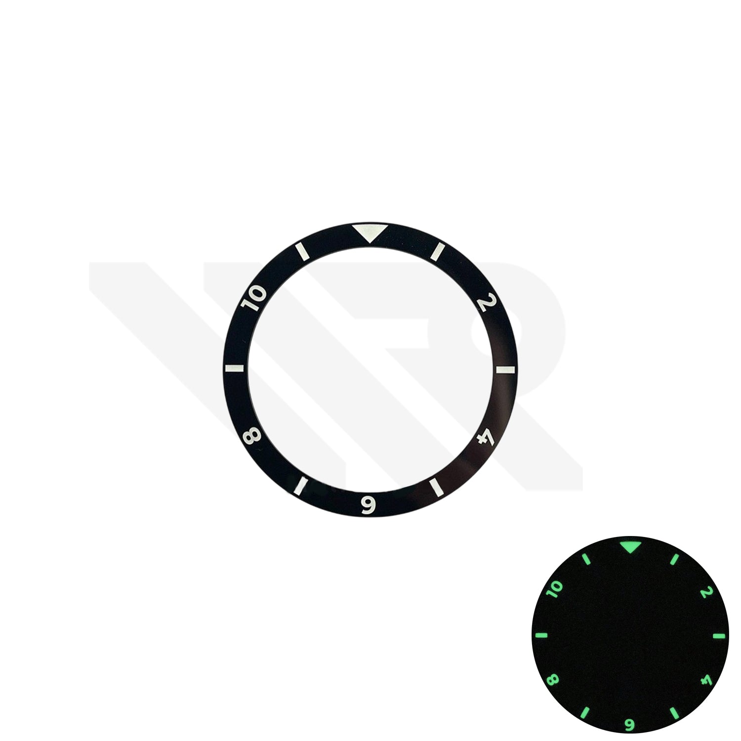 GMT Style Full Lumed Flat Ceramic Bezel Inserts for SKX007 / SRPD Seiko Mod: C3 Luminous
