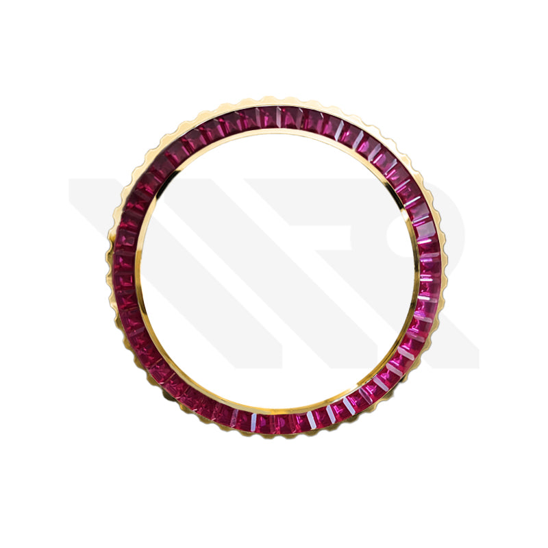 Ruby Cubic Zirconia Bezel for SKX / SRPD: Gold