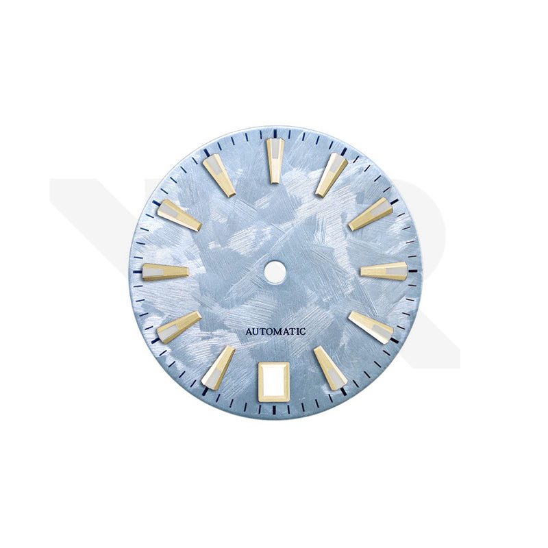 GS Shunbun Style Icy Blue Dial for Seiko Mod: Gold GS Style Indices with 6h Date Window