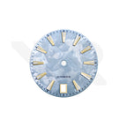 GS Shunbun Style Icy Blue Dial for Seiko Mod: Gold GS Style Indices with 6h Date Window