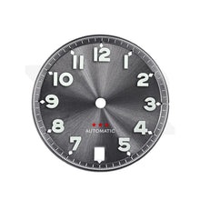 Charger l&#39;image dans la galerie, Sunburst Pilot Dial with Numeral Indices for Seiko Mod: Sunburst Gray with Red Star
