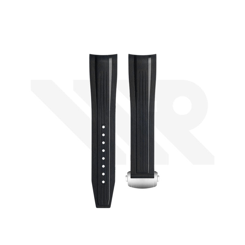 Replacement FKM Diver Strap Compatible with Longines HydroConquest GMT L3.790.4 : Black