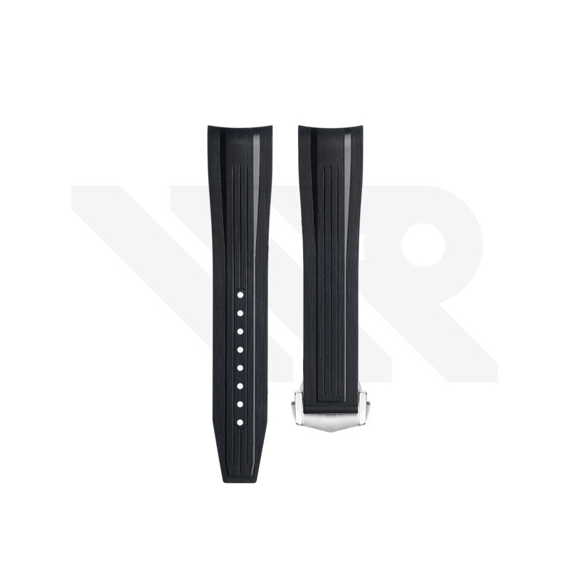 Replacement FKM Diver Strap Compatible with Longines HydroConquest GMT L3.790.4 : Black