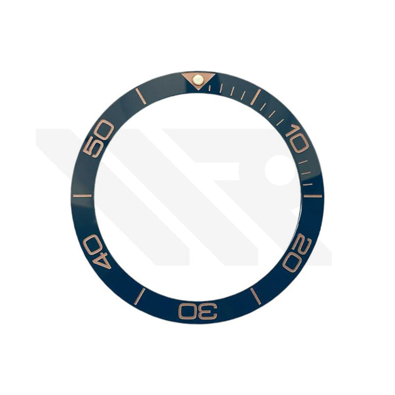 Hydro Style Ceramic Sloped Bezel Insert for SKX/SRPD: Navy/Rose Gold