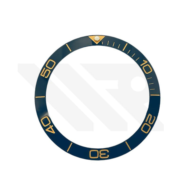 Hydro Style Ceramic Sloped Bezel Insert for SKX/SRPD: Navy/Gold