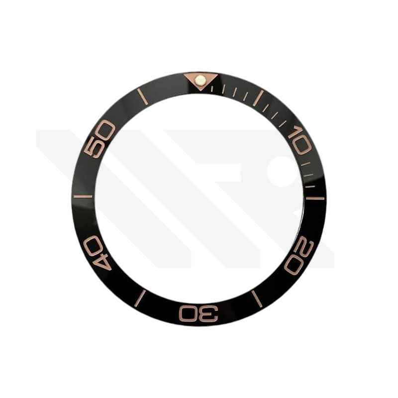 Hydro Style Ceramic Sloped Bezel Insert for SKX/SRPD: Black/Rose Gold