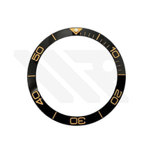 Load image into Gallery viewer, Hydro Style Ceramic Sloped Bezel Insert for SKX/SRPD: Black/Gold
