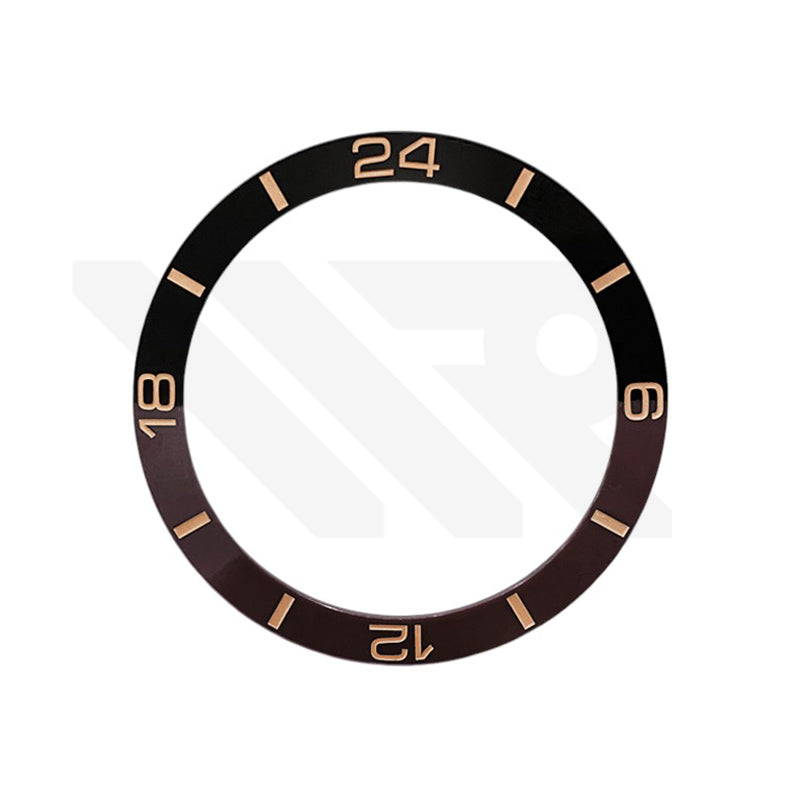 Bi-Color Ceramic Sloped Bezel Inserts for SKX/SRPD - Brown Black / Rose Gold