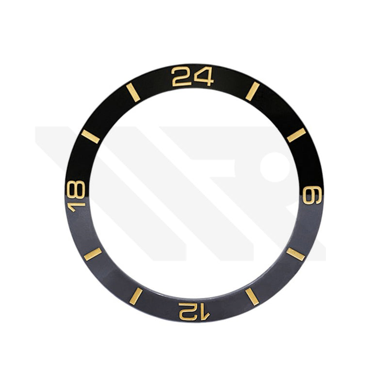 Bi-Color Ceramic Sloped Bezel Inserts for SKX/SRPD - Gray Black / Gold