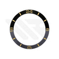 Bi-Color Ceramic Sloped Bezel Inserts for SKX/SRPD - Gray Black / Gold
