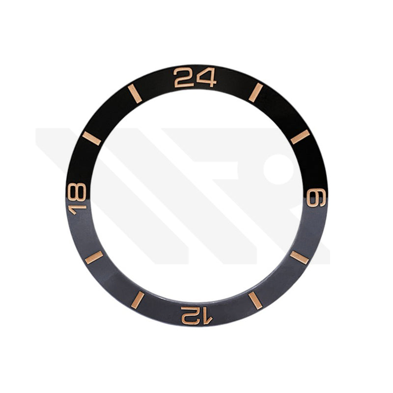 Bi-Color Ceramic Sloped Bezel Inserts for SKX/SRPD - Gray Black / Rose Gold