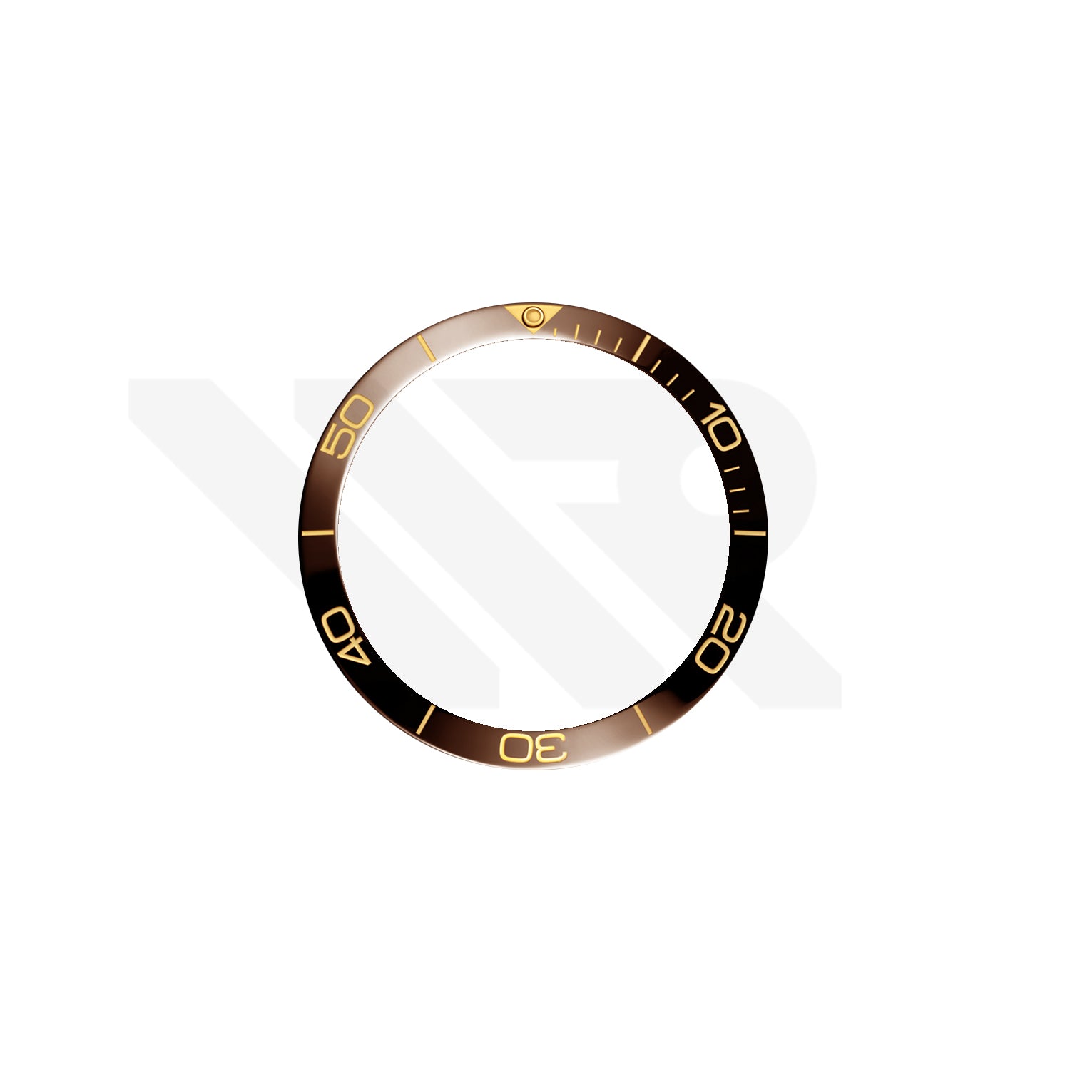 Replacement Ceramic Bezel Insert Compatible with Longines HydroConquest GMT 43mm L3.890.4 : Brown/Gold