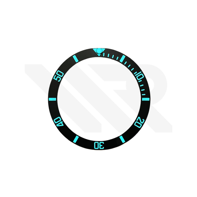 Luminous Submariner Style Ceramic Sloped Bezel Insert for Seiko SKX007 Mod - Green