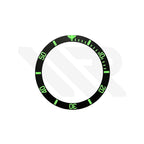 Luminous Submariner Style Ceramic Sloped Bezel Insert for Seiko SKX007 Mod - Black