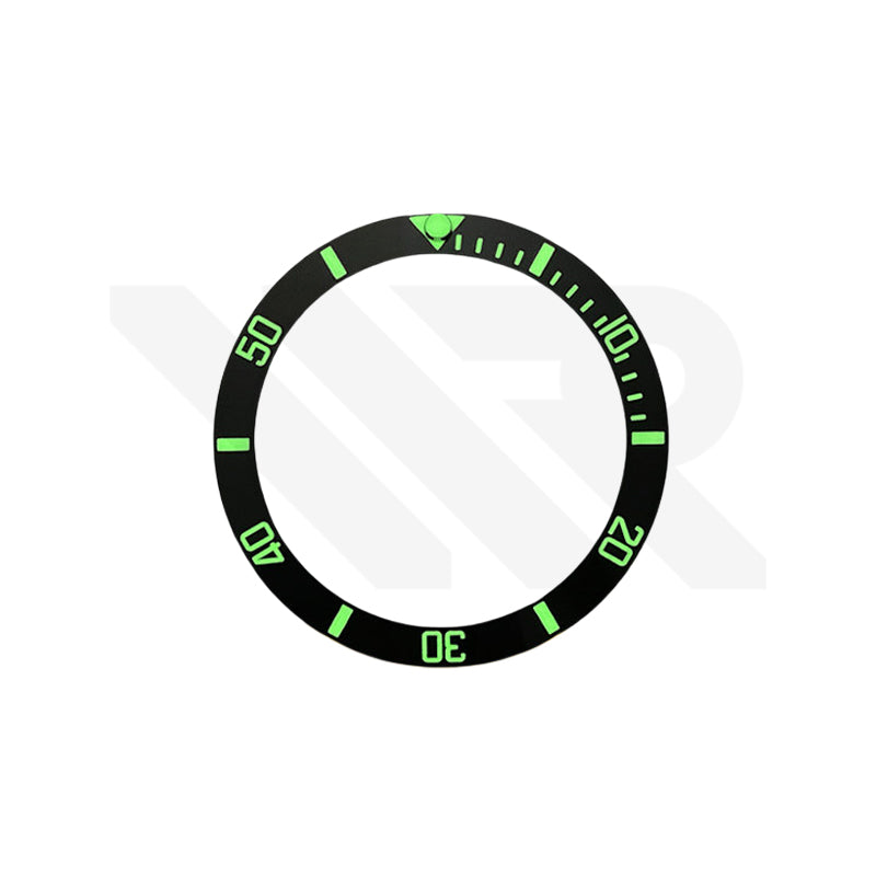 Luminous Submariner Style Ceramic Sloped Bezel Insert for Seiko SKX007 Mod - Green