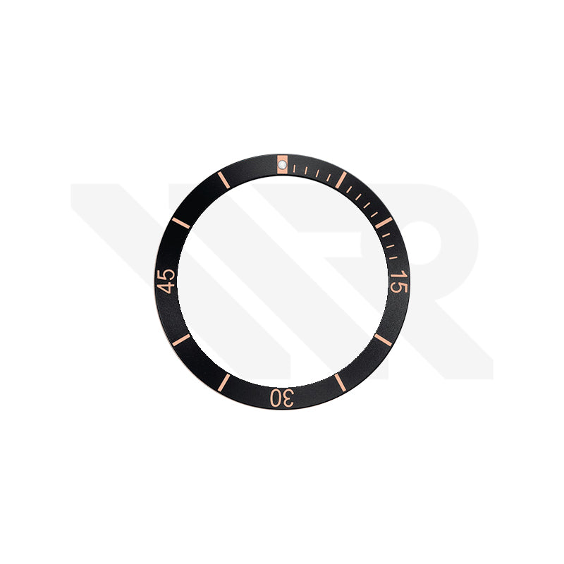 Replacement Aluminium Bezel Ring Compatible with Mido Ocean Star 200 M026430A : Black/Rose Gold
