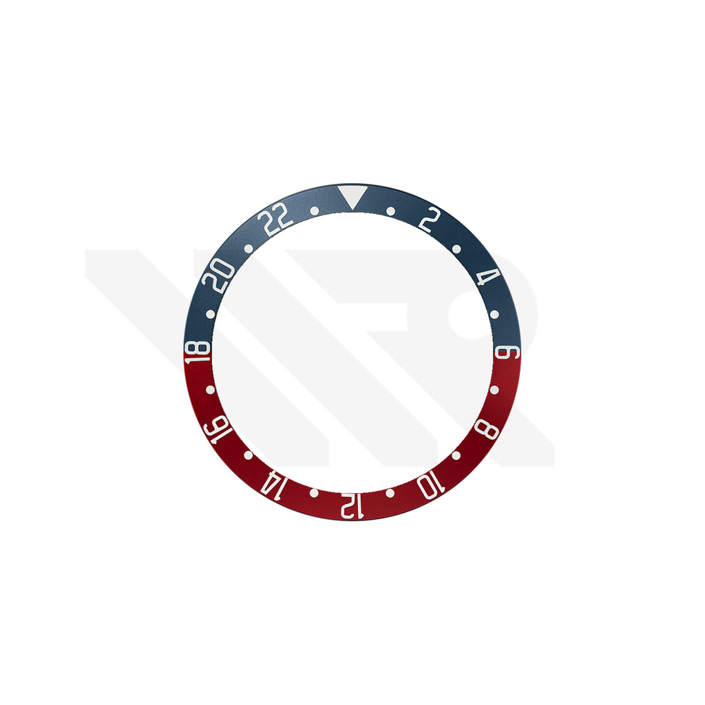 Replacement Aluminium Bezel Insert Compatible with Tudor Black Bay GMT 41mm : Pepsi (Blue/Red)