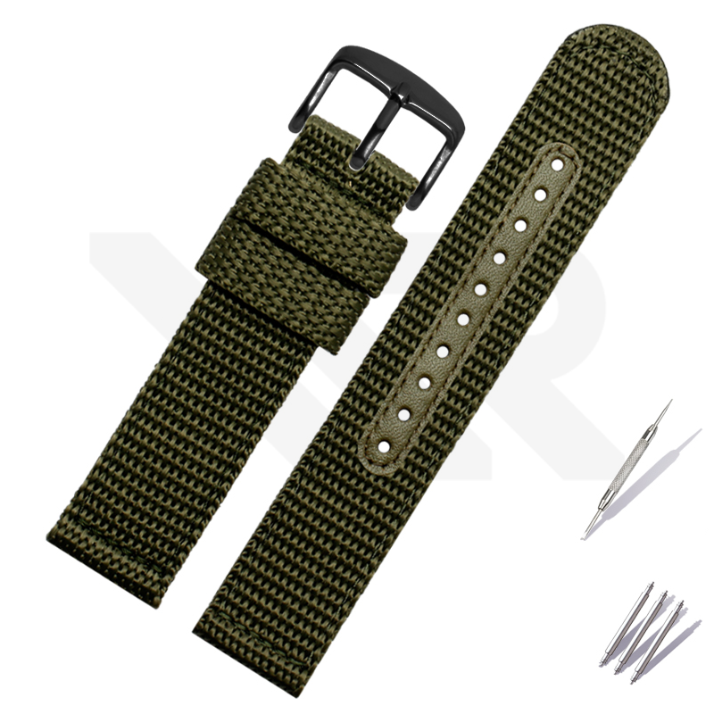 Nylon Strap for Prospex Series - Black with Silver Buckle (Thick)