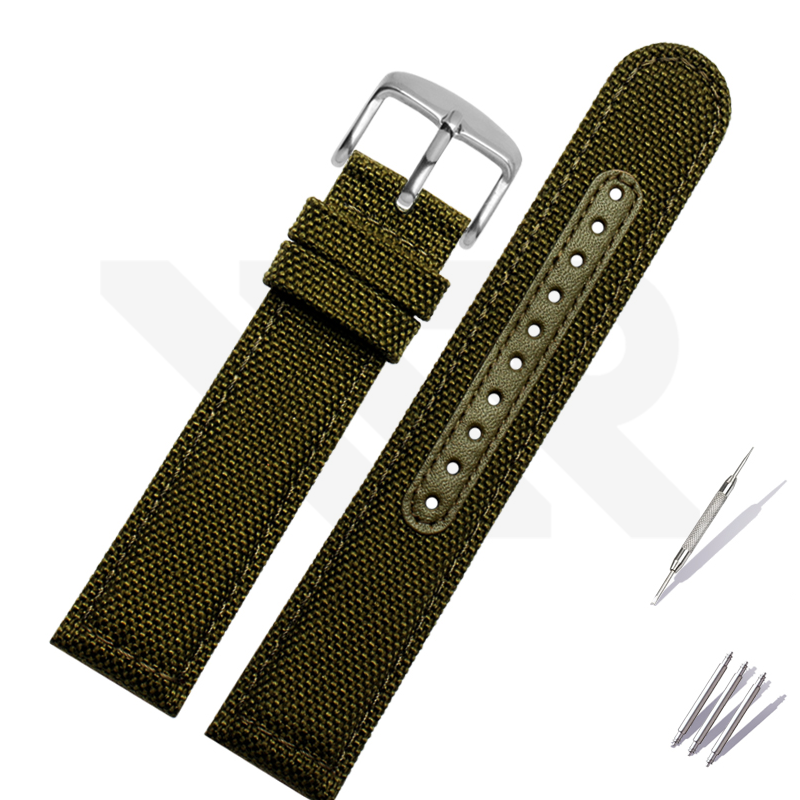 Nylon Strap for Prospex Series - Olive with Silver Buckle (Slim)