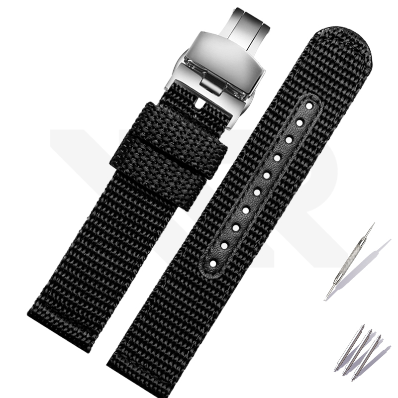 Nylon Strap for Prospex Series - Black with Silver Buckle (Thick)