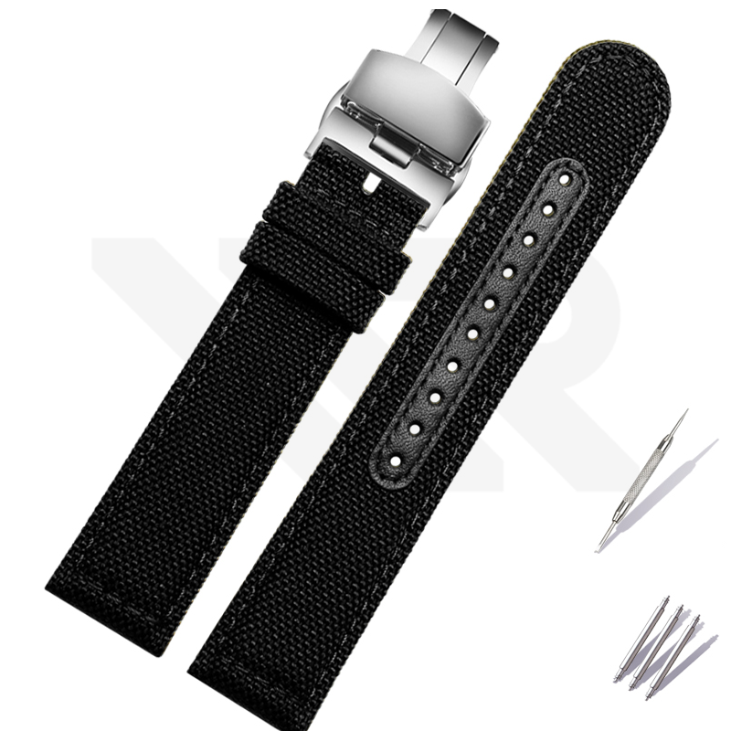 Nylon Strap for Prospex Series - Black with Silver Butterfly Clasp (Slim)