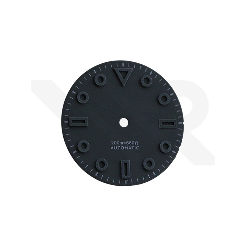 3D Shaped Indices Matte Dial for Seiko Mod : Matte Black