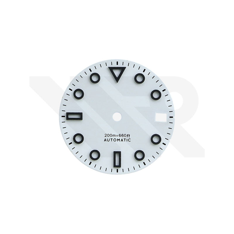 Zifferblatt aus Kohlefaser für Seiko Mod - Silberne arabische Indizes