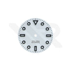 Zifferblatt aus Kohlefaser für Seiko Mod - Silberne arabische Indizes